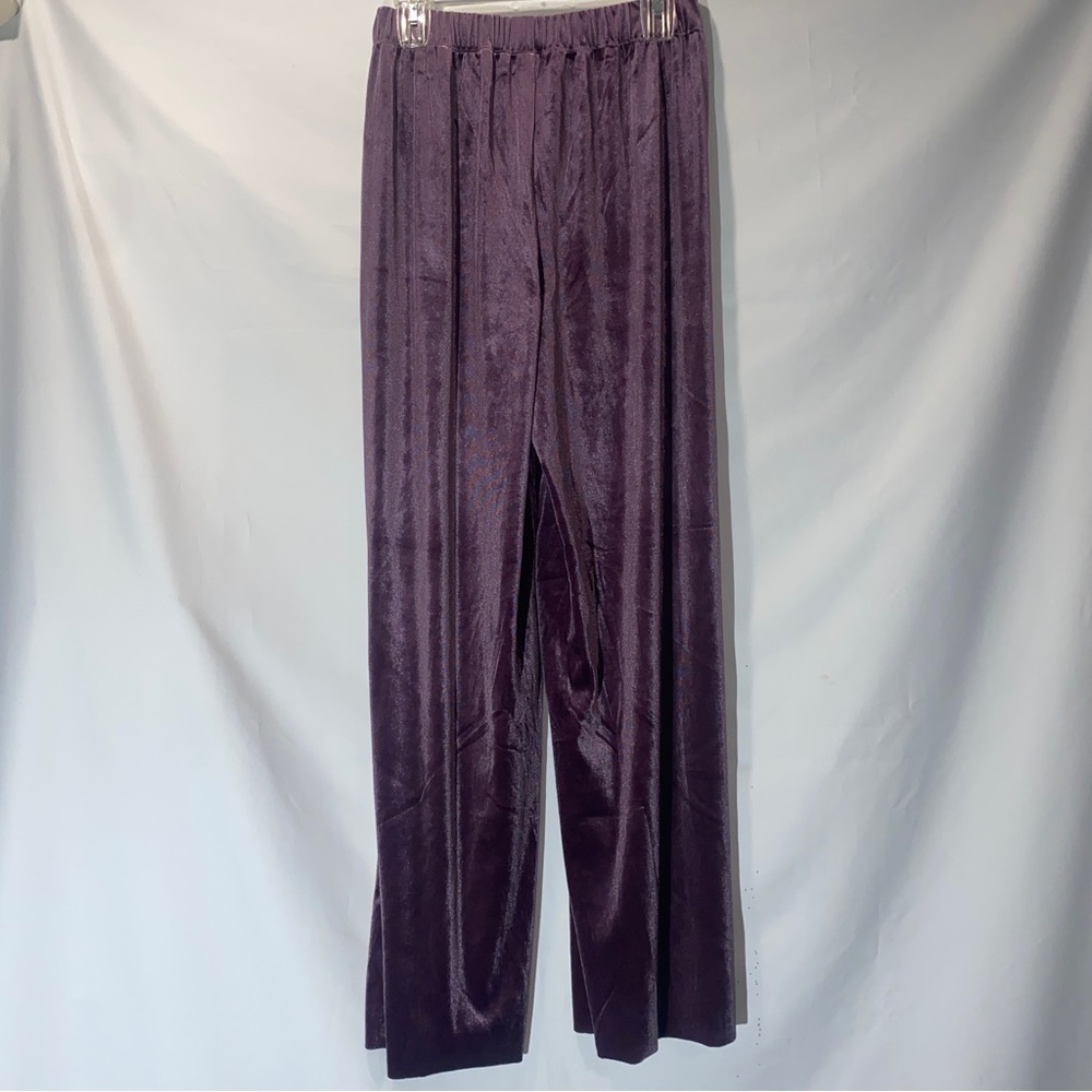Zenana Velvet Wide Leg Pants Medium - Picture 5 of 7